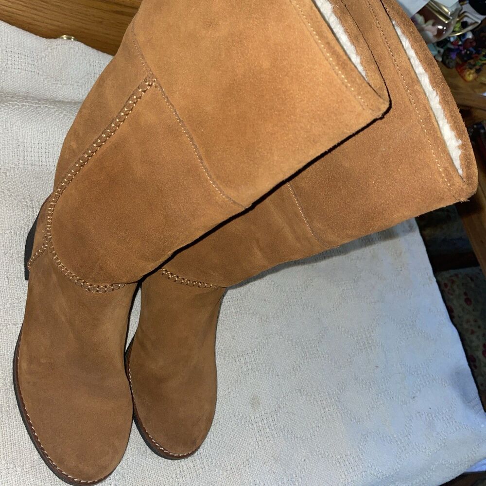 Coach Women’s Knee Boots Size 6.5 M Brown Suede Leather Going Out Party Fun - Picture 4 of 12